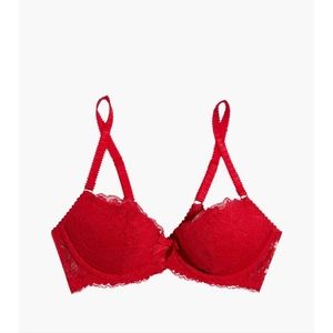 Rosele Bow-Embellished Corded Embroidered Lace Push Up Bra
